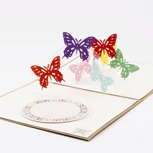 3D всплывающие поздравительные открытки бабочка с юбилеем День рождения Валентина Christmas-Y102