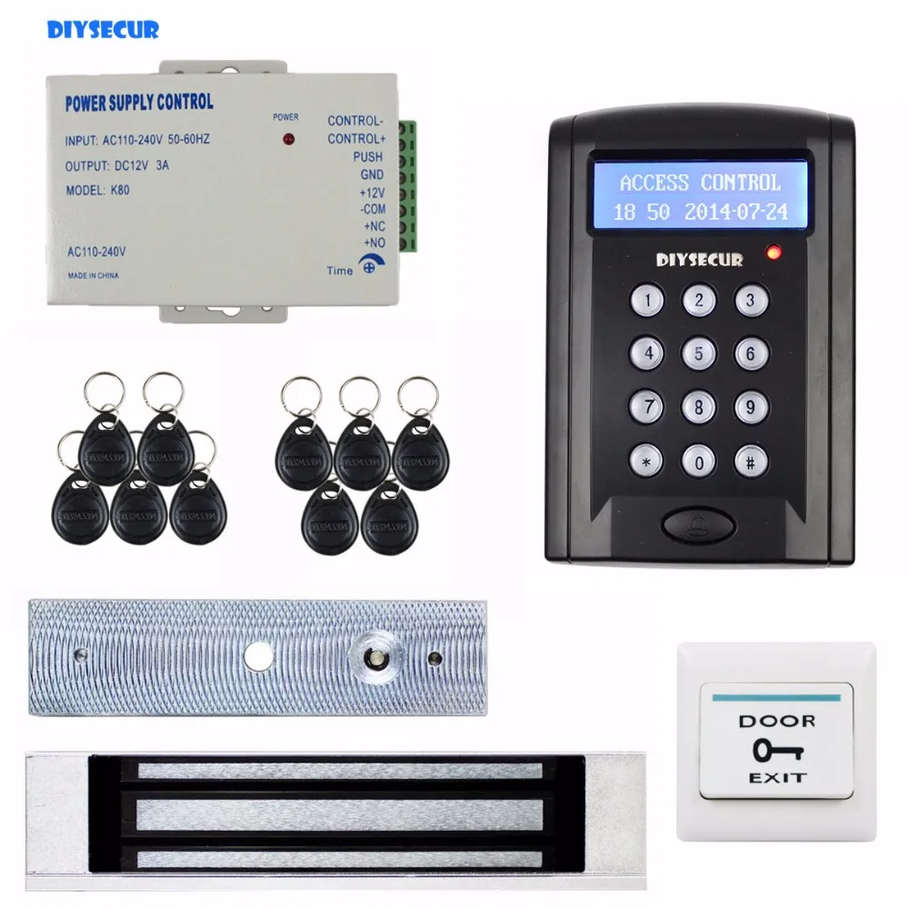 Diysecur магнитный замок на двери ЖК-дисплей 125 кГц RFID считыватель пароль клавиатуры