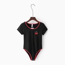 Летние черные футболки с вышивкой вишни, женские Японские футболки Харадзюку каваи, женские футболки с коротким рукавом для отдыха