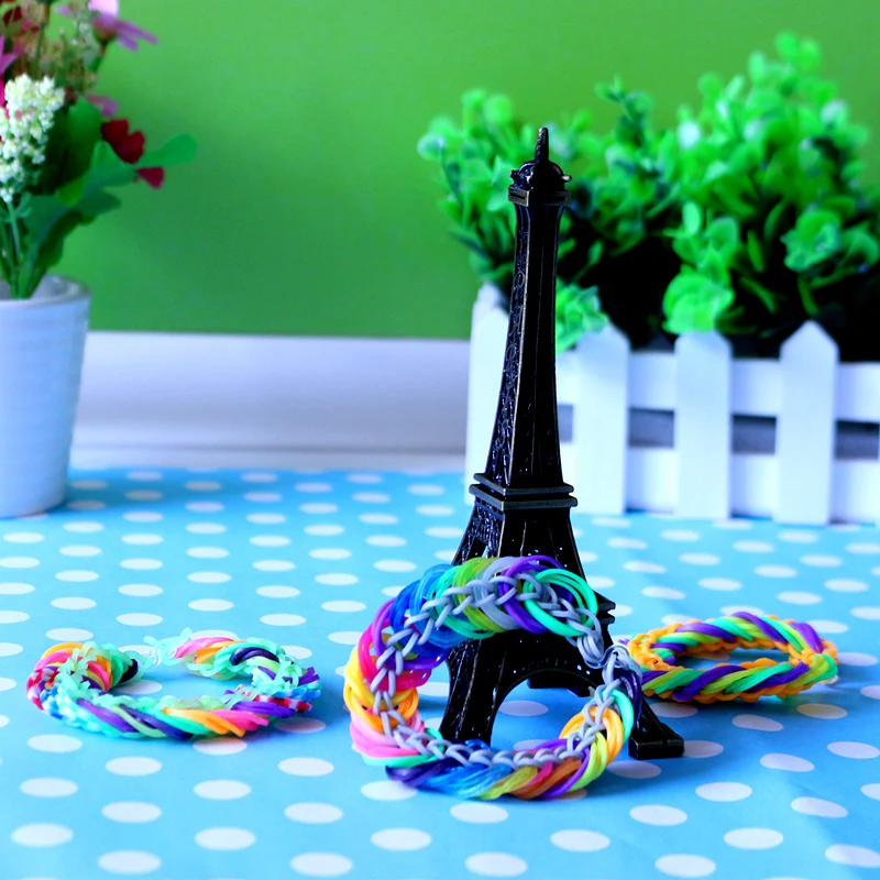 

Rainbow weaving band DIY rubber band that braids bracelet children's educational toys 3000pcs