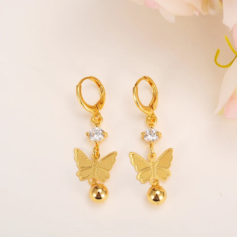 Bangrui брендовые Роскошные Очаровательные серьги с бабочкой кубический цирконий модные золотые цвета для женщин и девочек ювелирные изделия подарок
