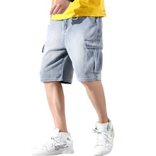 Летний стиль, мужские уличные джинсовые шорты, облегающие джинсовые шорты для улицы, мужские хлопковые джинсовые шорты ABZ400