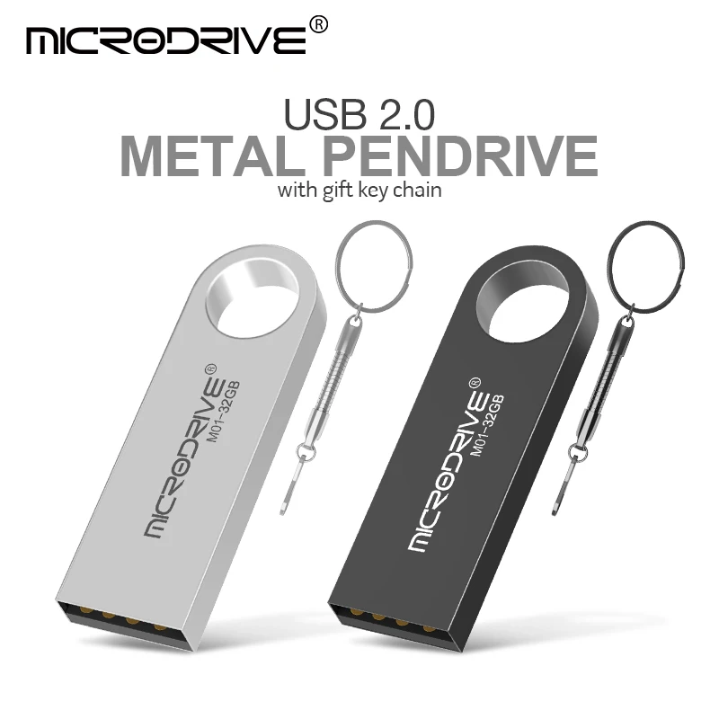 Microdrive usb флеш-накопитель, мини-накопитель, 64 ГБ, 16 ГБ, 8 ГБ, флеш-диск usb 2,0, флешка, металлическая флешка, на заказ, диск на ключ в подарок