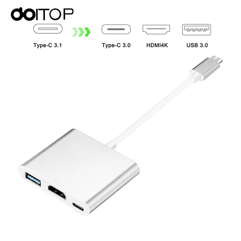 Doitop Тип с 3.1 до 1080 P HDMI HUB c 3.0 USB PD зарядки конвертер Поддержка 4 К HD видео для MacBook Nokia