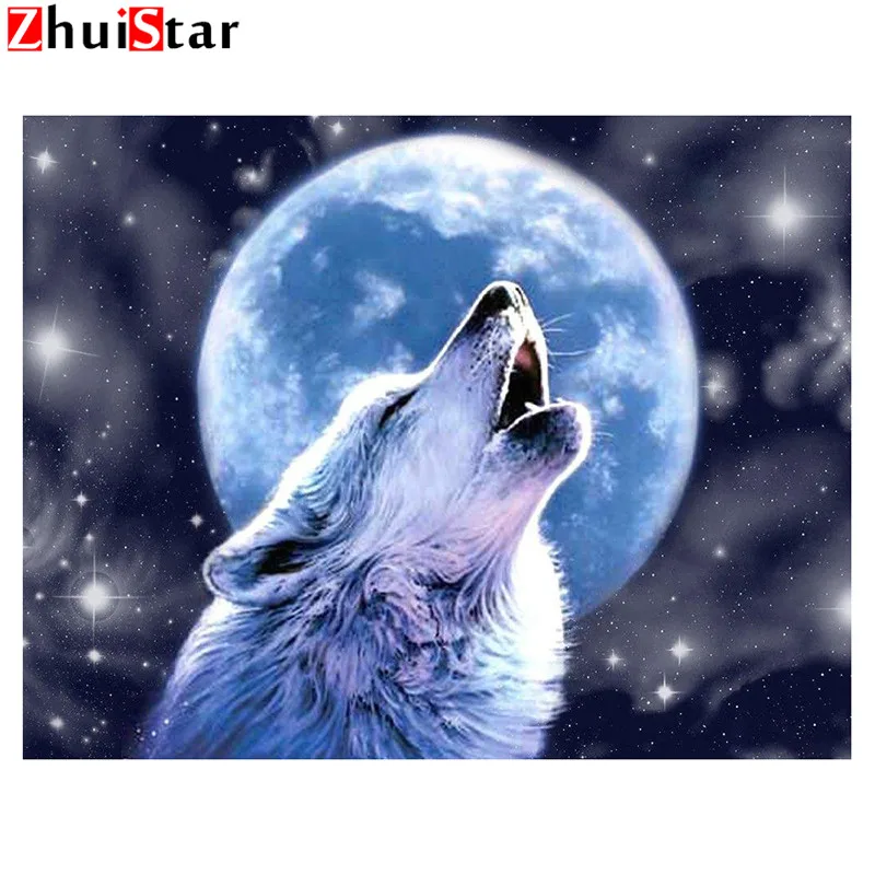 Diamond Painting Wolf Picture Full Square Diamond Embroidery Drill