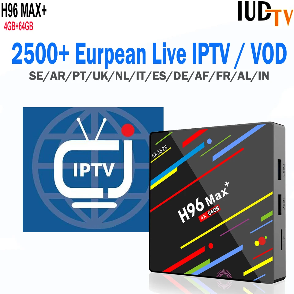 Spain IP TV Box Android 9.0 RK3328 Sweden Spanish IPTV Channels H96max