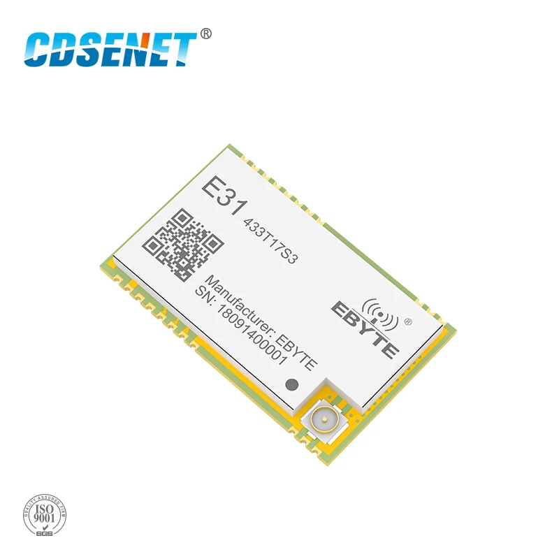 AX5243 SMD 433 MHz IoT UART беспроводной приемопередатчик E31-433T17S3 IPEX штамп разъем WOR 433 MHz передатчик и приемник AX5243 SMD 433 MHz IoT UART беспроводной приемопередатчик E31-433T17S3 IPEX штамп разъем WOR 433 MHz передатчик и приемник