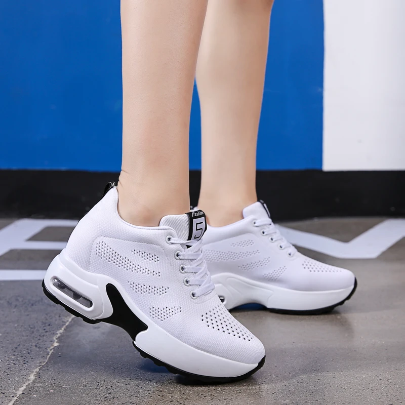 Breathable Flying Knitting Women Sneakers Hide Heel Fashion Sneakers Women Platform Casual Shoes zapatillas mujer XZ136 (22)