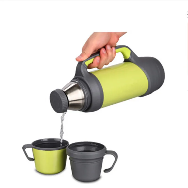 Hot 1L\2L Large Capacity Stainless steel 304 handgrip Double cap vacuum cup Portable Outdoor travel sport thermos flask bottles Hot 1L\2L Large Capacity Stainless steel 304 handgrip Double cap vacuum cup Portable Outdoor travel sport thermos flask bottles