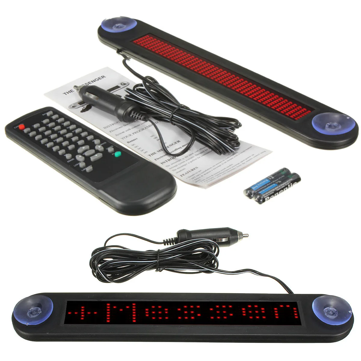 Промо-акция! 12V светодиодный автомобильный программируемый знак сообщения движущийся прокручивающийся дисплей с пультом дистанционного управления - Цвет: Красный