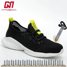 Дышащая Летняя мужская защитная обувь легкая Рабочая обувь анти-разбивание большой размер 35-46 MB221