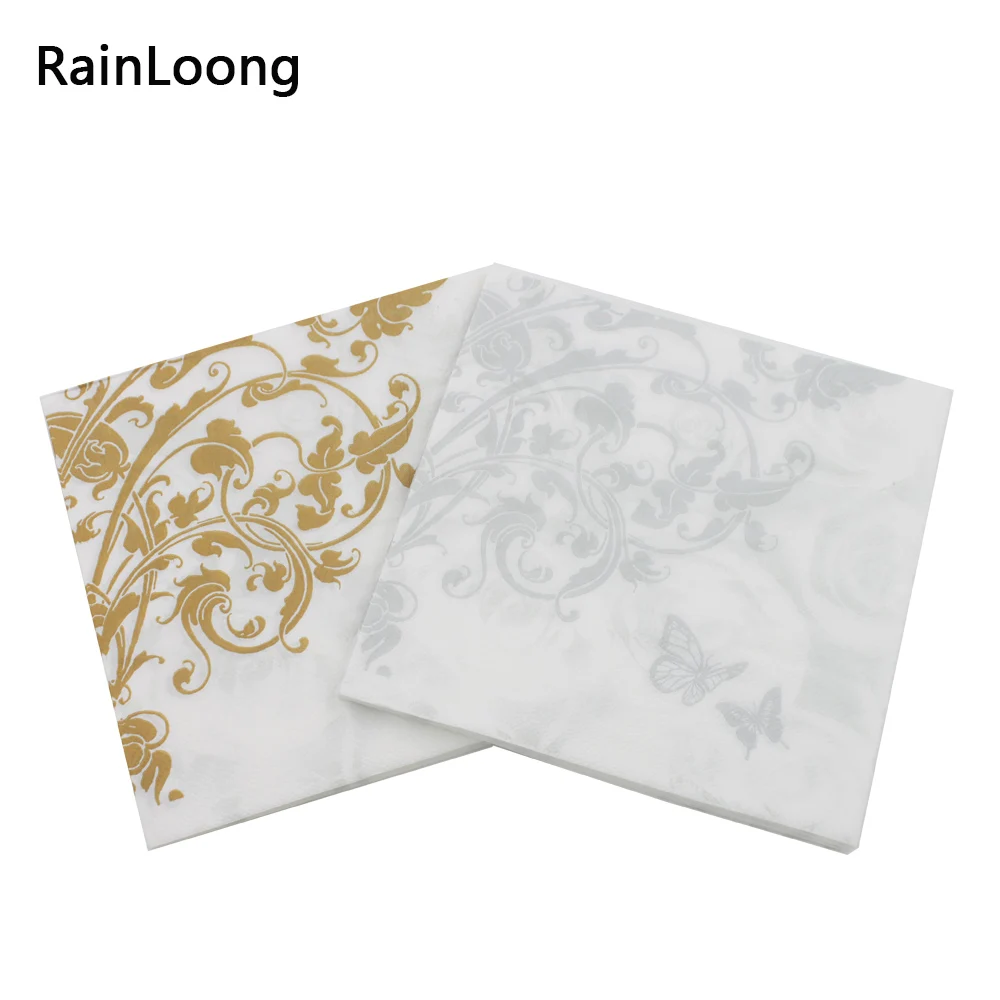 

[RainLoong] Beverage Paper Napkins Flower Event & Party Tissue Napkins Decoration Serviettes 33cm*33cm 20pcs/pack/lot