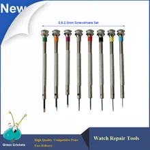 Абсолютно 8 шт./лот 0,6 мм~ 2,5 мм ассорт шлицевые плоские отвертки набор, ювелирные изделия для часов отвёртка для часовщиков