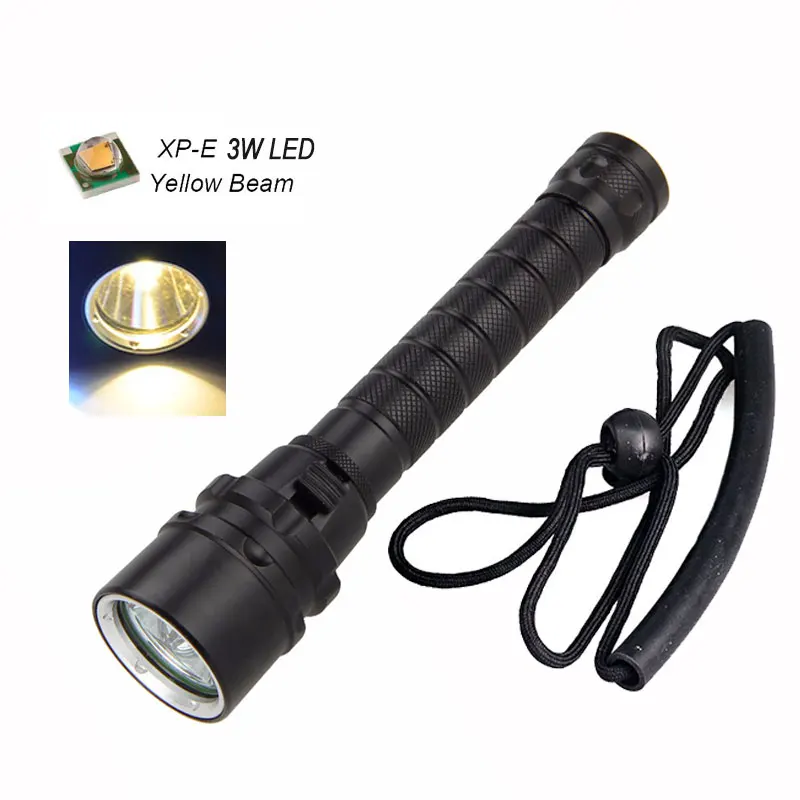 TMWT Дайвинг Подводная охота Подводные 100 м Torch Light Ультра-яркий XML T6 или CREE светодиодный фонарик холодный белый желтый УФ - Испускаемый цвет: XP-E Yellow Light