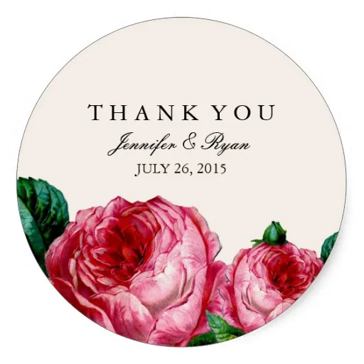 

3.8cm VINTAGE FLORAL DECOUPAGE THANK YOU STICKERS