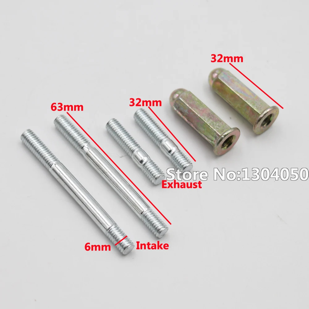 Exhaust Nuts & Studs For Chinese Scooter GY6 Moped 139qmb 157qmi 50cc
