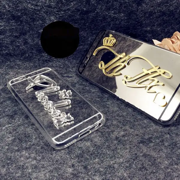 

Customize Name Personal Soft Mirror case for iphone 6 6s 7 8 X XS MAX XR Samsung Galaxy s10 lite s7 s8 S9 edge plus Note 4 5 8 9