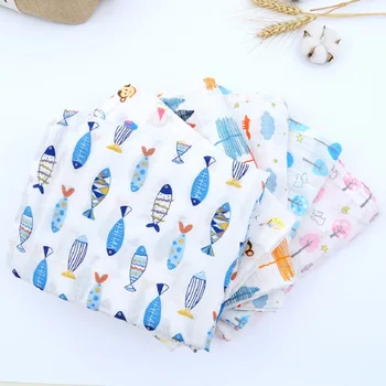 

100% Cartoon Gauze Cloth Baby Blanket For Newborn Super Soft Blankets 120x120cm Swaddle Muslin Blanket Bedding Bath Towel