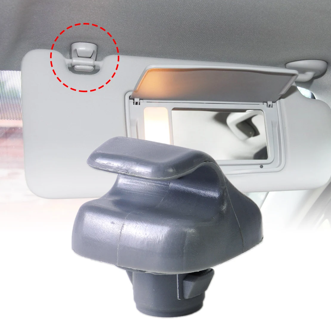 beler 1Pc Grey Sun Visor Sunvisor Clip Hook Bracket Hanger