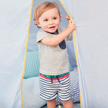 

2019 NEW STYLE cotton pocket shirt and shorts set summer hot sell boys outfits