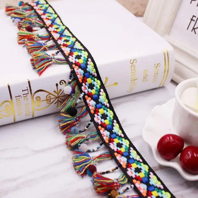 

Жаккардовая тесьма, кисточка, метла, кружевная бейка, лента с бахромой, кружевная ткань для рукоделия, аксессуары для шитья шторы, одежда, 10 ярдов