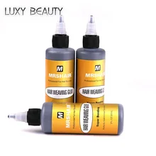 Mrshair Комплект клей волосы уток связанные волосы для передние парики клей для наращивания волос Реми инструменты для наращивания из натуральных волос клей черный Цвет 1/2/4 унции