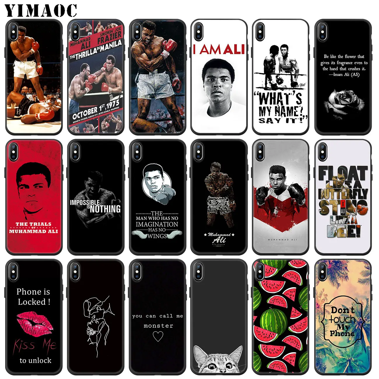 YIMAOC Muhammad Ali boxing champion Soft Silicone Phone