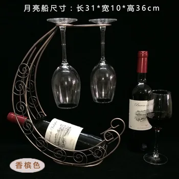 

The pirate ship wine rack iron moon boat red bottle rack frame Wine wine goblet ornaments wine holder