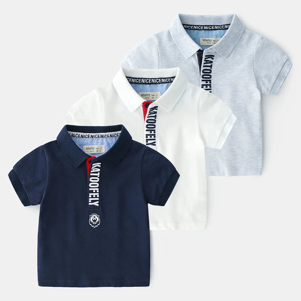

2019 Summer Kids Polo Shirts Short Sleeve Polo Shirt For Boy Lapel Solid Tops Cotton Shirt For Kids