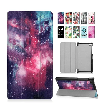 

Tab7 Tab 7 TB-7504 PU Leather Case Cover 7'' Print Protective Stand Skin for Lenovo Tab4 7 TB-7504F TB-7504N 7504X Tablet Fundas