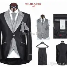 Костюм для жениха на одной пуговице, белый, черный, серый цвета, мужские свадебные костюмы(пиджак+ брюки+ галстук+ жилет