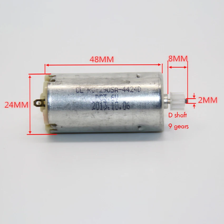 

High Speed DC 3.6V Motor 290SA Motor for DIY Model Airplane, Toy Model, Electric Drill 15800rpm D-axis, 9 Gear, Shaft Dia 2mm