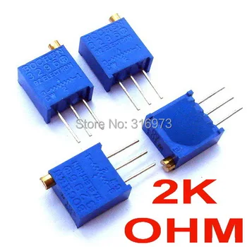 

(2pcs/lot) 2K ohm 3296 Multiturn Trimming Potentiometer.