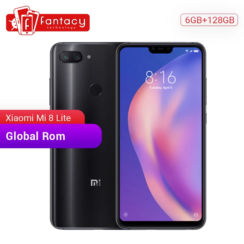 

Global Rom Xiaomi Mi 8 Lite 6GB 128GB Snapdragon 660 AIE Octa Core 6.26" 1080P Smartphone MIUI IR Face ID Dual Camera 24MP