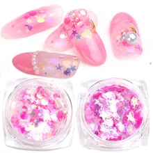 1 коробка AB голографическое искусство ногтей блестки смешанные шестигранные круглые чешуйки для ногтей красочные звезды Маникюр украшение блестка LACX01-12