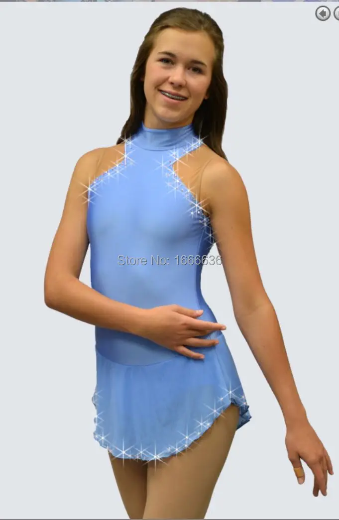 

2016 Hot Sales Figure Ice Skating Dresses For Girls New Brand Vogue Figure Skating Competition Customized Dress DR2968