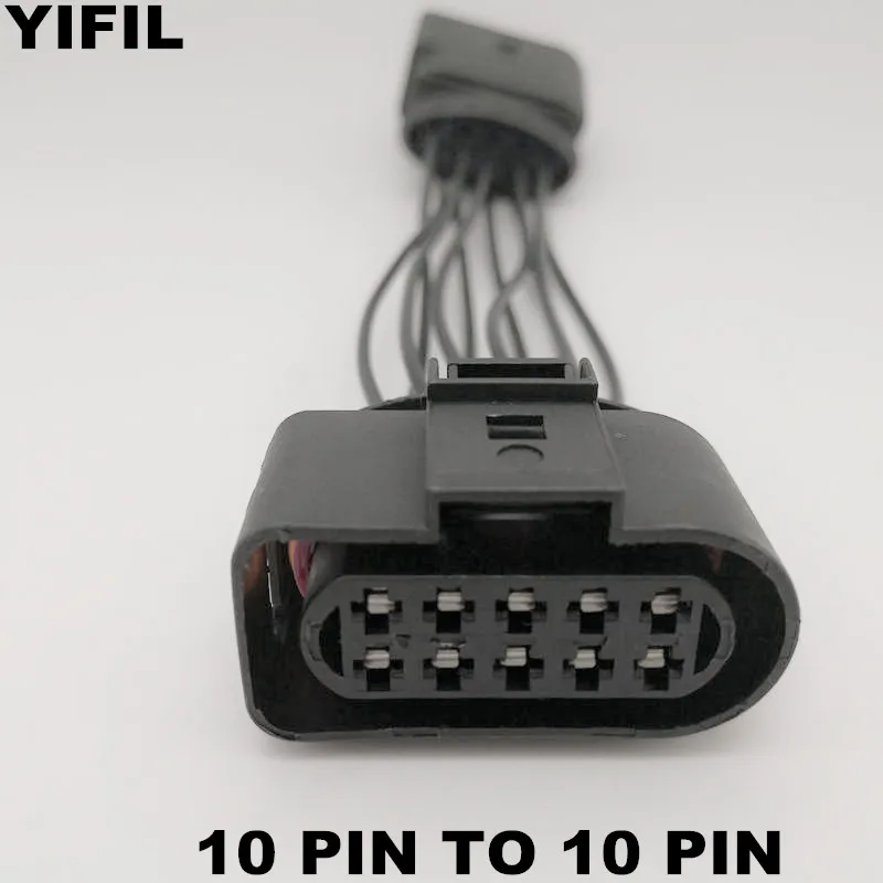 

2set/lot 10 Pin To 10 Pin Male Female Headlight Plug Headlamp Connector With Pigtail For Audi A3 VW Jetta Mk4 Passat B7 CC Golf