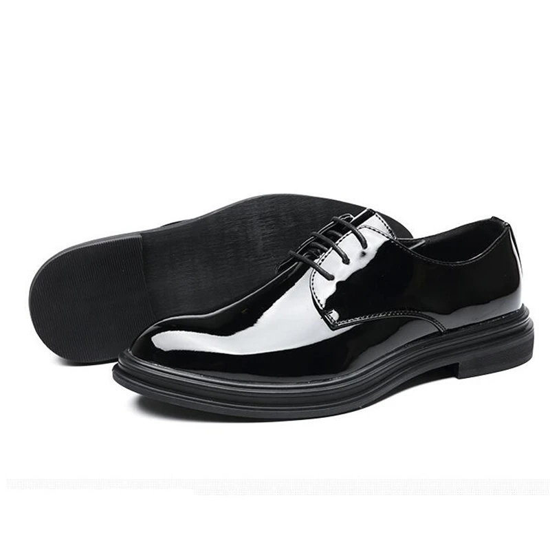 Spring Autumn Men Flats Lace-Up Fashion Casual Leather shoes Luxury Office Business Dress shoes Black 02C Spring Autumn Men Flats Lace-Up Fashion Casual Leather shoes Luxury Office Business Dress shoes Black 02C