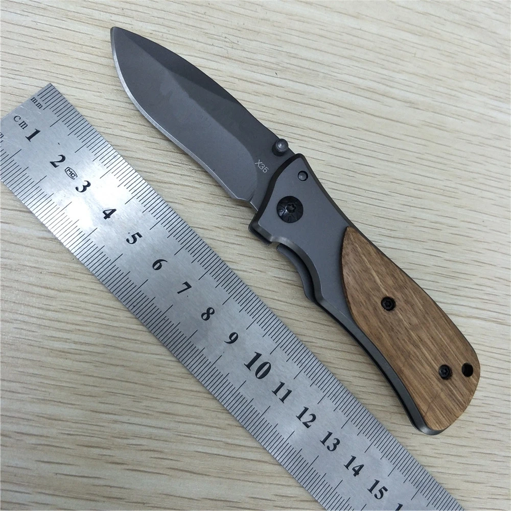 

Tactical 57HRC Folding Knives 5CR13MOV Blade Shadow Wood Handle Outdoor Camping Hunting Survival Knife EDC Tool