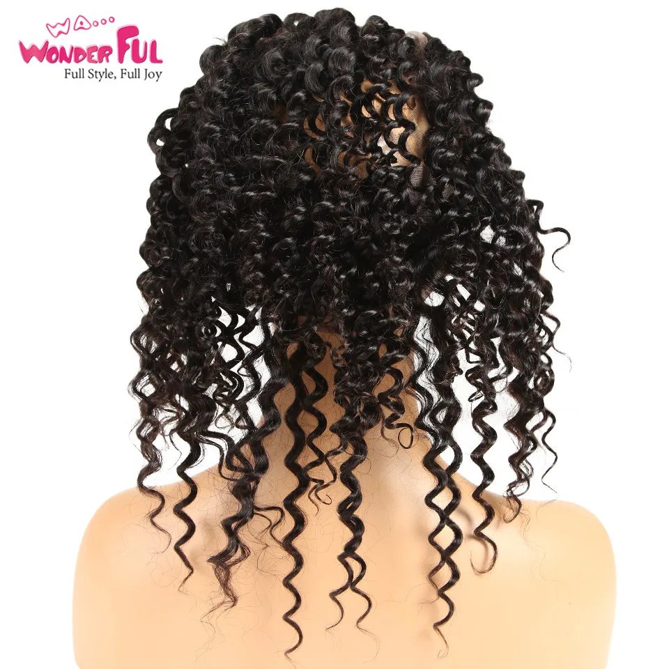 WA...Wonderful Brazilian Deep Wave Closure 360 Lace Frontal with Baby Hair Free Part Remy Human Hair Closure Natural Color 8-20\