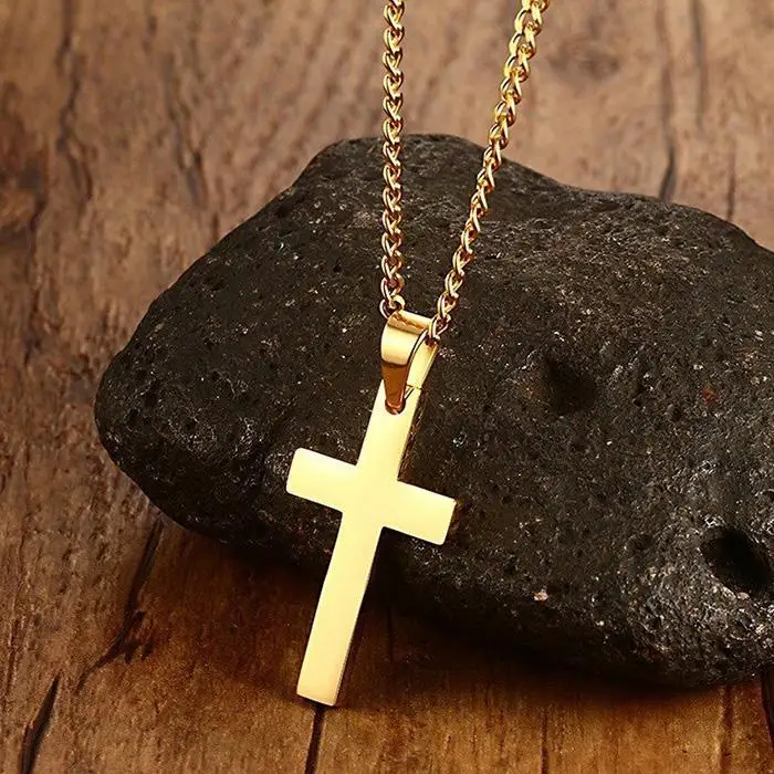 Stainless Steel Cross Pendant Chain Necklace for Casual, Party Punk Men Women Link Jewelry Gift