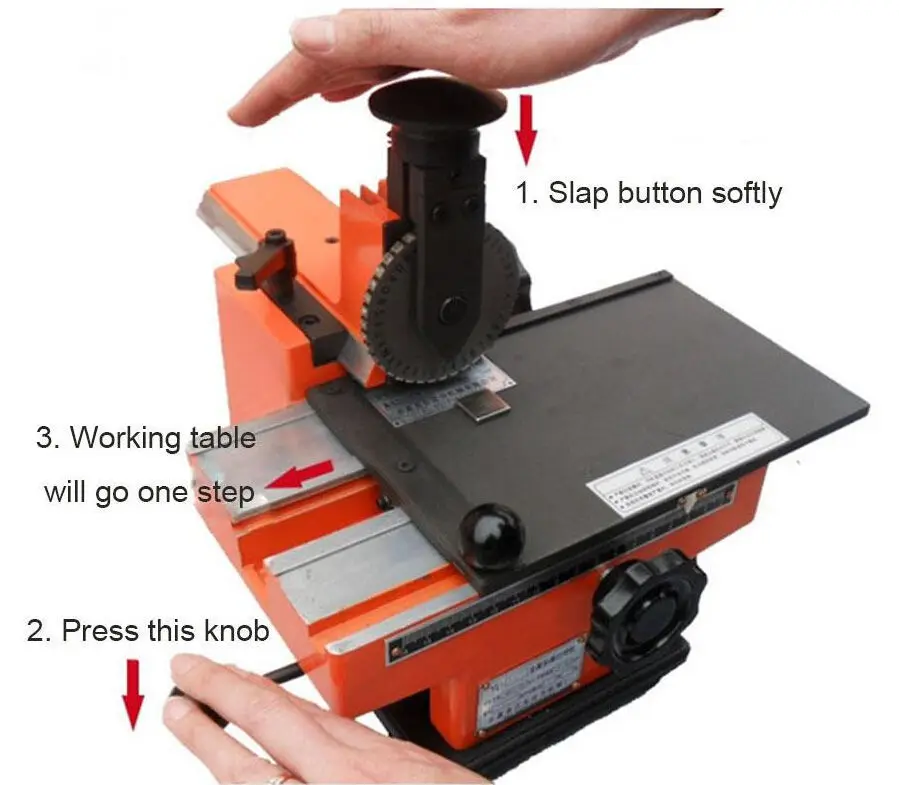 Top Semi-automatic Sheet Embosser Metal Stamping Prinhr Marking Machine Label 2mm 3mm Font Wheel dual purpose straight arc linear scribe parallel line drawing ruler marking gauge automatic line scribe woodworking tools