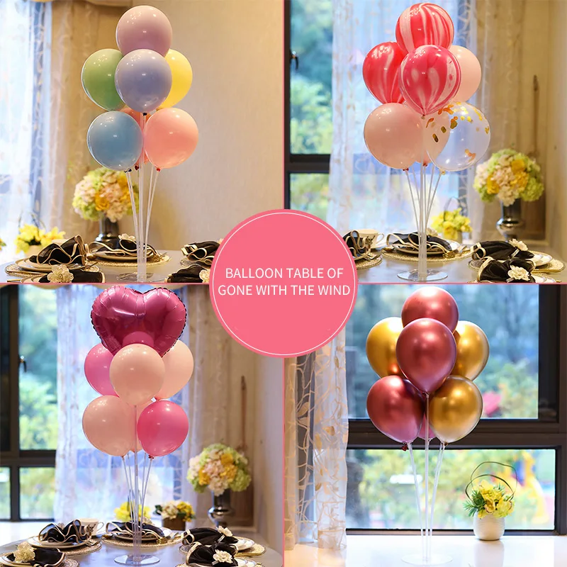 

Macaron Balloons Metallic Balloon with Table Balloon Stand Wedding Decoration Birthday Party Supplies Holiday Desktop decoration