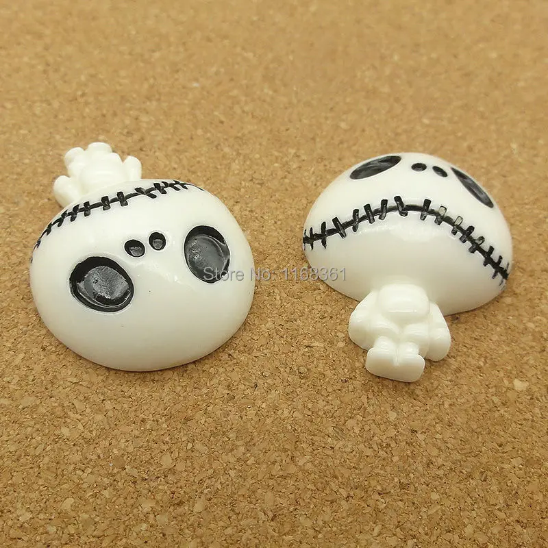 1pcs/lot resin flat back Halloween white ghost 28mm Cabochons Hair Bow Center DIY Christmas decration C119-1