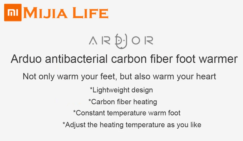 Xiaomi Mijia Smart Arduo Антибактериальный подогреватель для ног из углеродного волокна постоянный теплый светильник для ног весовой дизайн