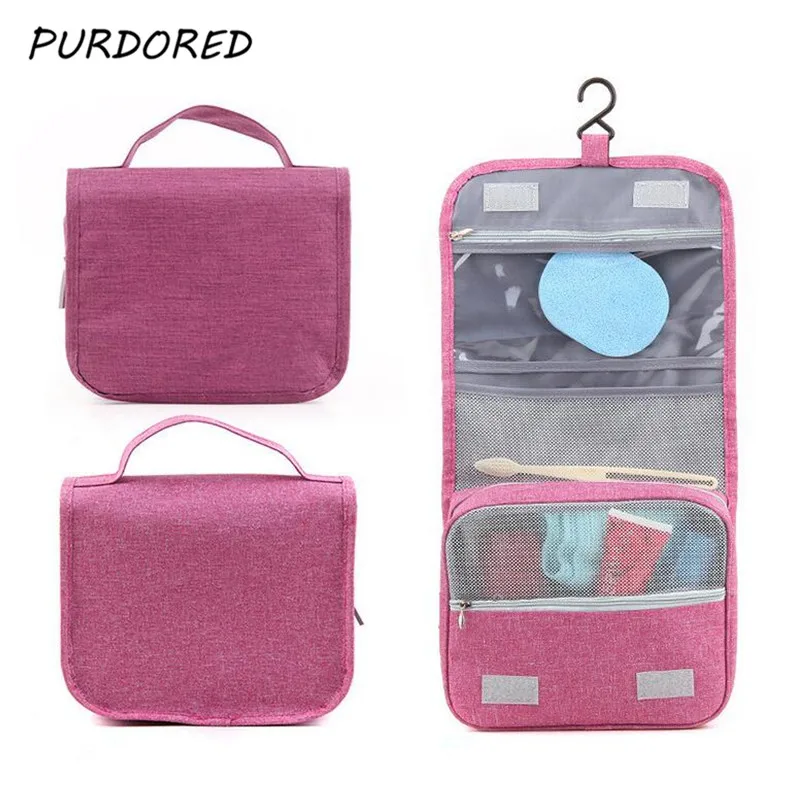 

PURDORED 1 pc Travel Hanging Cosmetic Bag Unisex Toiletry Wash Bag Portable Men Travel Wash Bag Mesh Makeup Bag Dropshipping