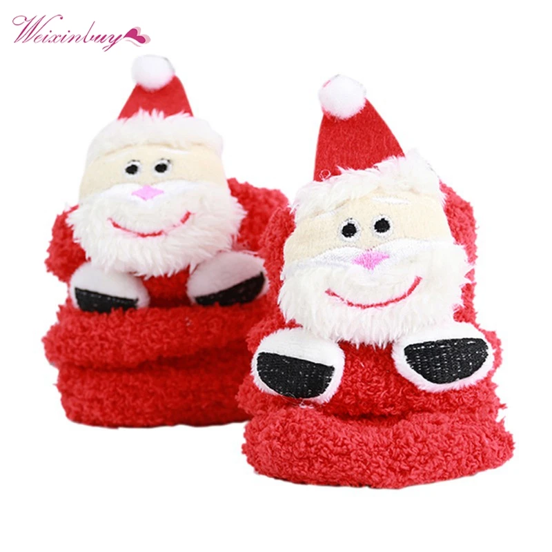 

baby socks Toddler boy girl Snowman Deer animal shaped anti slip Christmas cotton sock for 0-2 Years