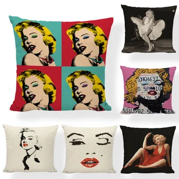 

Customized Cushion Cover 45x45cm Marilyn Monroe Sexy Woman Home Bedroom Sofa Dorm Room Gift Decor Father's Day gift Pillow Cases