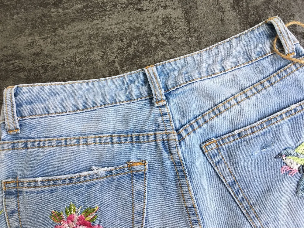 LMCAVASUN цветочный Вышивка женские джинсы брюки повседневные с высокой талией джинсы femme светло-голубые джинсовые узкие jenas узкие брюки 2018