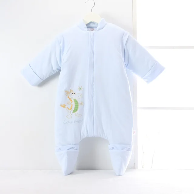 Baby Blanket Sleepers 100 Cotton Unisex Detachable Sleeves Foot Cover